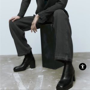 Zara Heeled Leather Ankle Boots